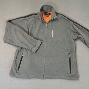 Triple Five Soul Mens XXL Grey Fleece Full Zip Track Jacket Y2K Zip Streetwear